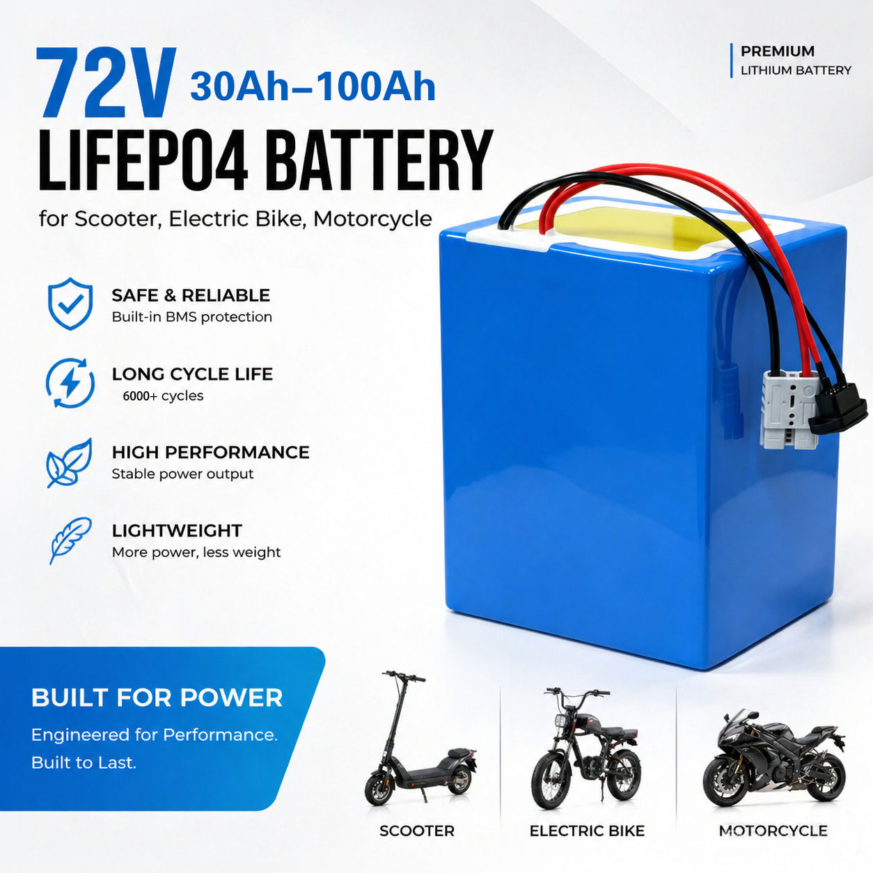 Bateria de Lítio LiFePO4 72V 5 - 72V 30Ah Lifepo4 Battery Pack avaliação e preço